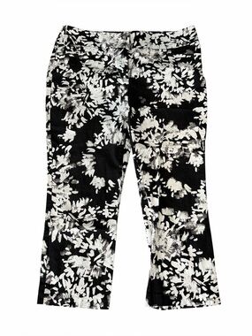 New York & Company 7th Ave Ankle Crop Capris Size 10 Black & White Floral Pant